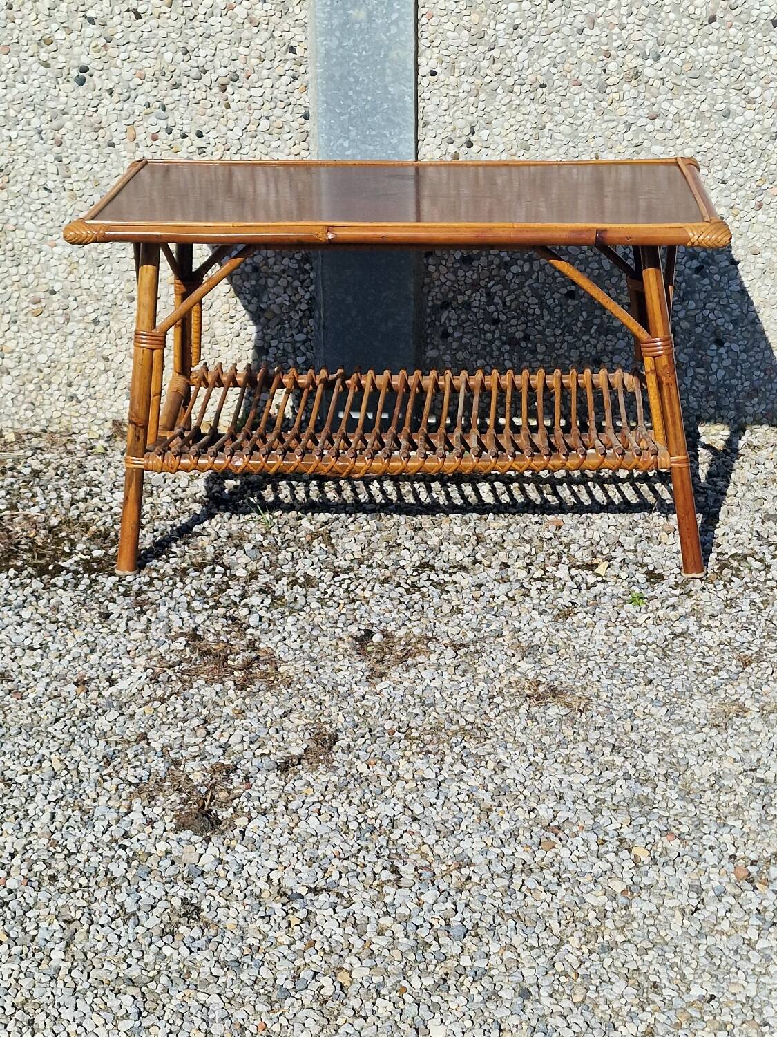 Vintage rattan coffee table
