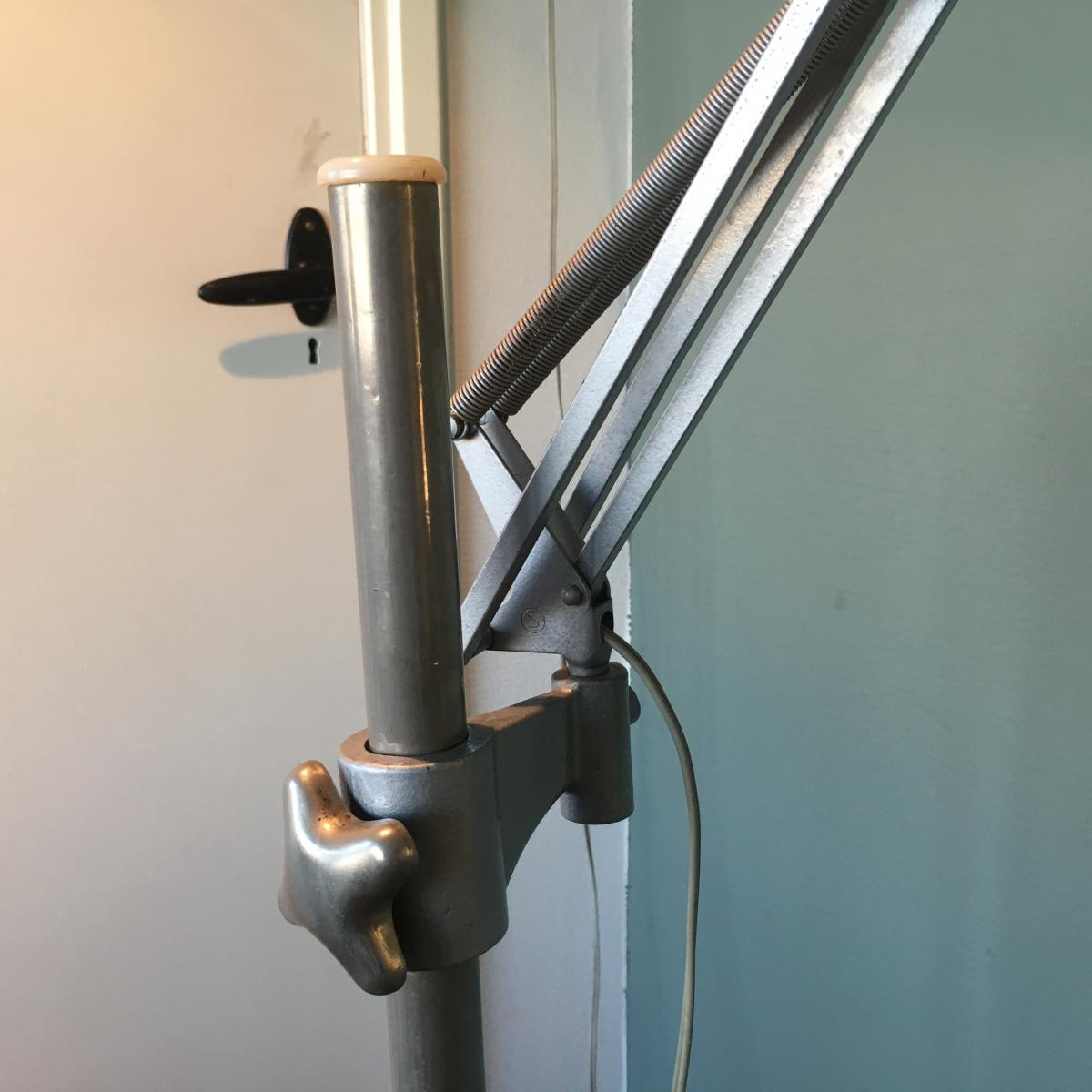 Lamppost anglepoise vintage with wheels of ASEA 1950 s