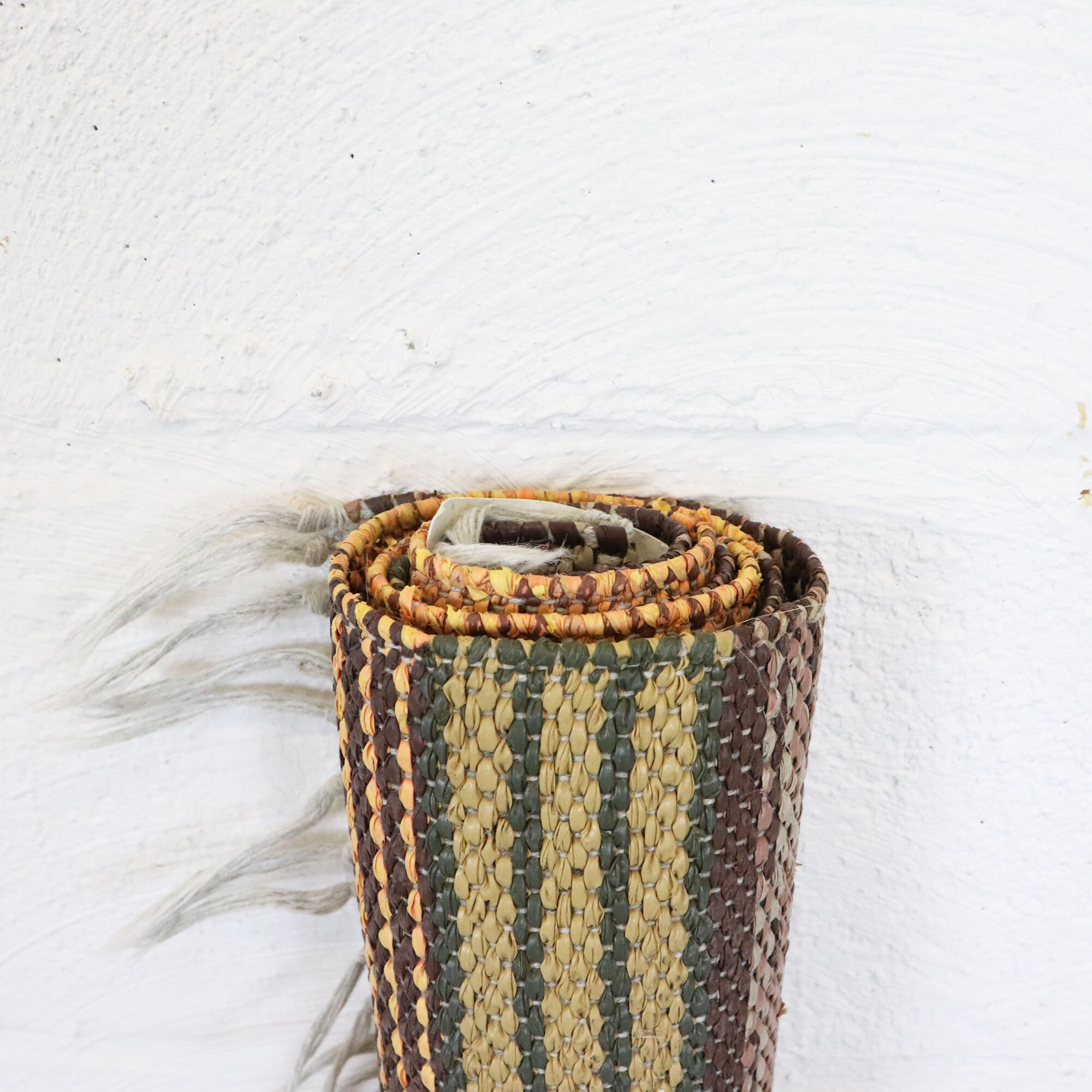 Matta No.22, braided plastic, 125 x 70 cm