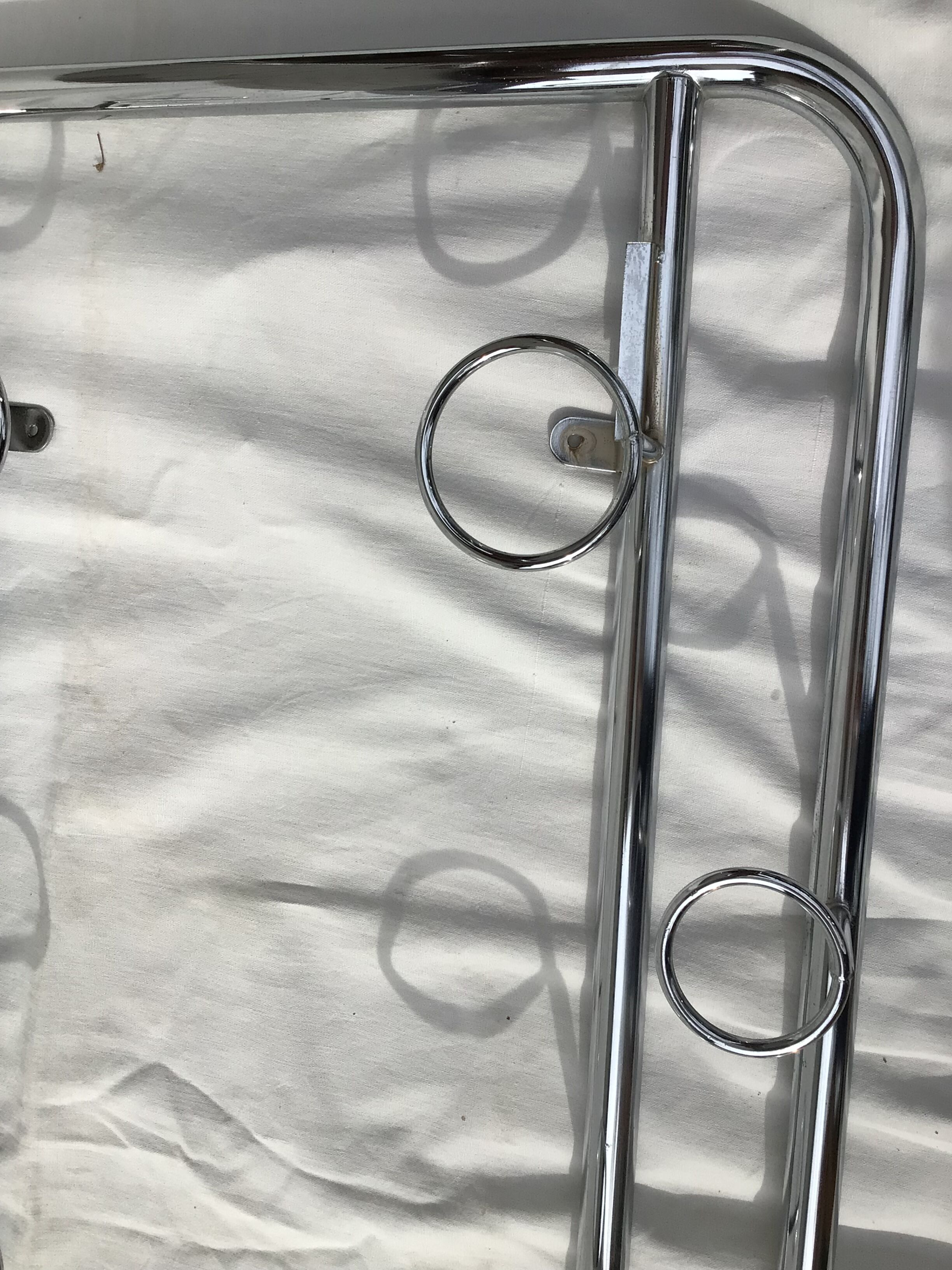 Chrome tubular cloakroom coat rack