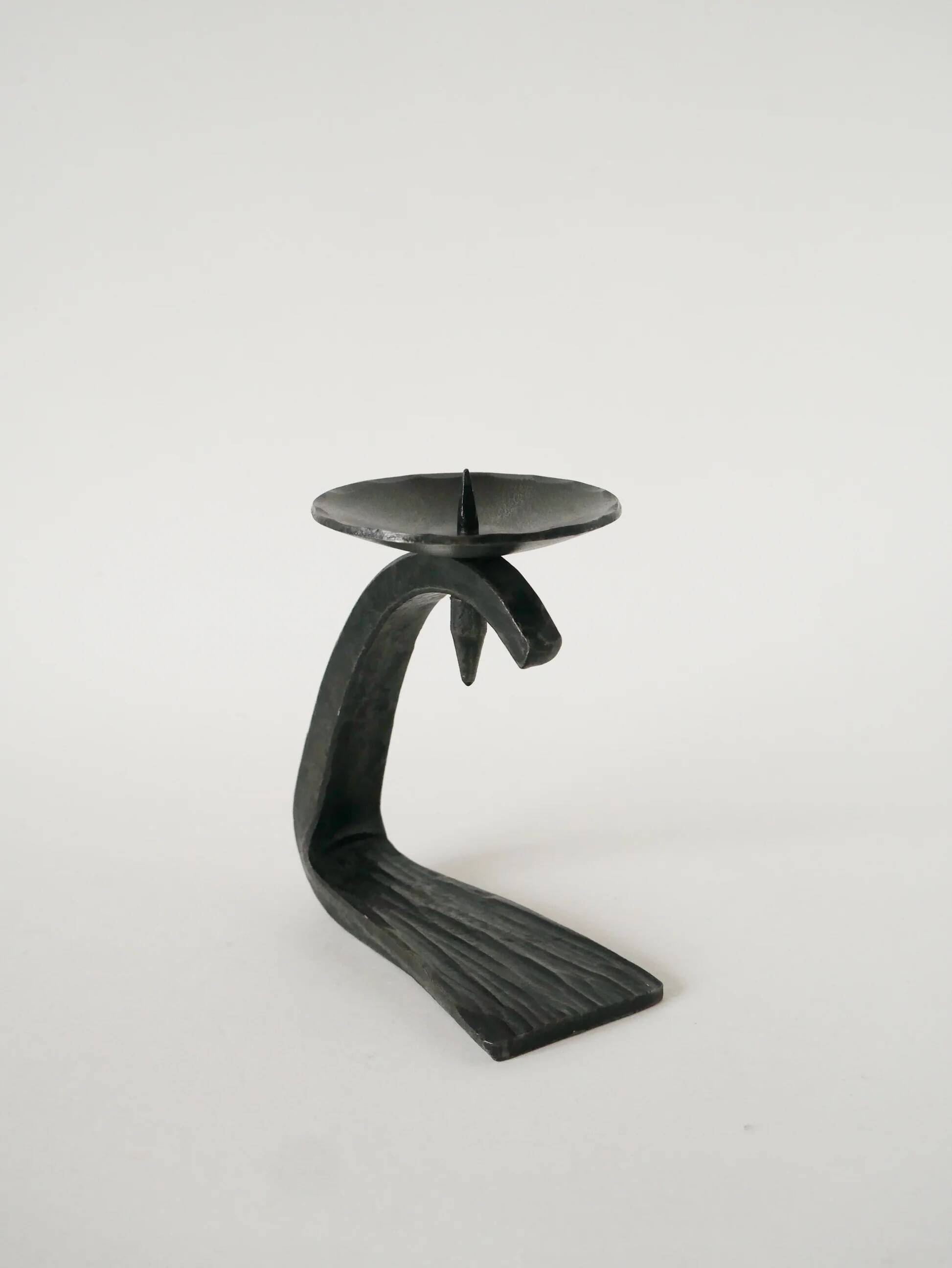 Wrought iron candlestick, brutalist, 1940