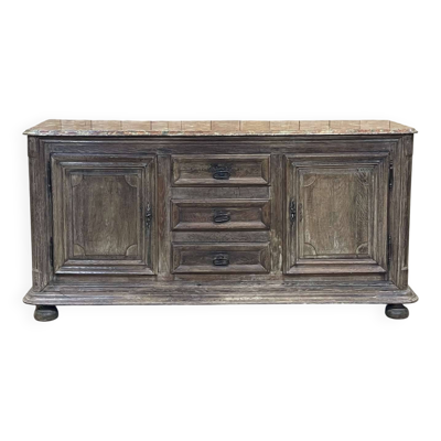 Enfilade XVIIIème en chêne avec dessus peint façon marbre