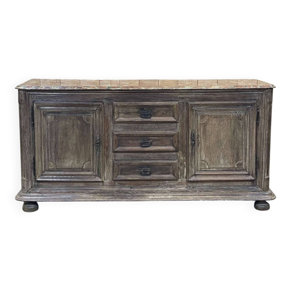 Enfilade XVIIIème en chêne avec dessus peint façon marbre