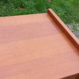 Enfilade vintage en chêne doré portes coulissantes pieds compas 1950