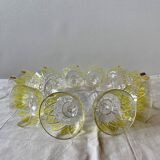 Set of 12 glasses - VMC Reims Arlequin champagne glasses - yellow decor