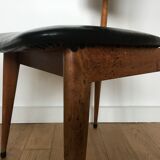 Chair in wood and leatherette
