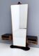 Wooden Entryway Mirror Organizer with Black Glass Tops, Italy