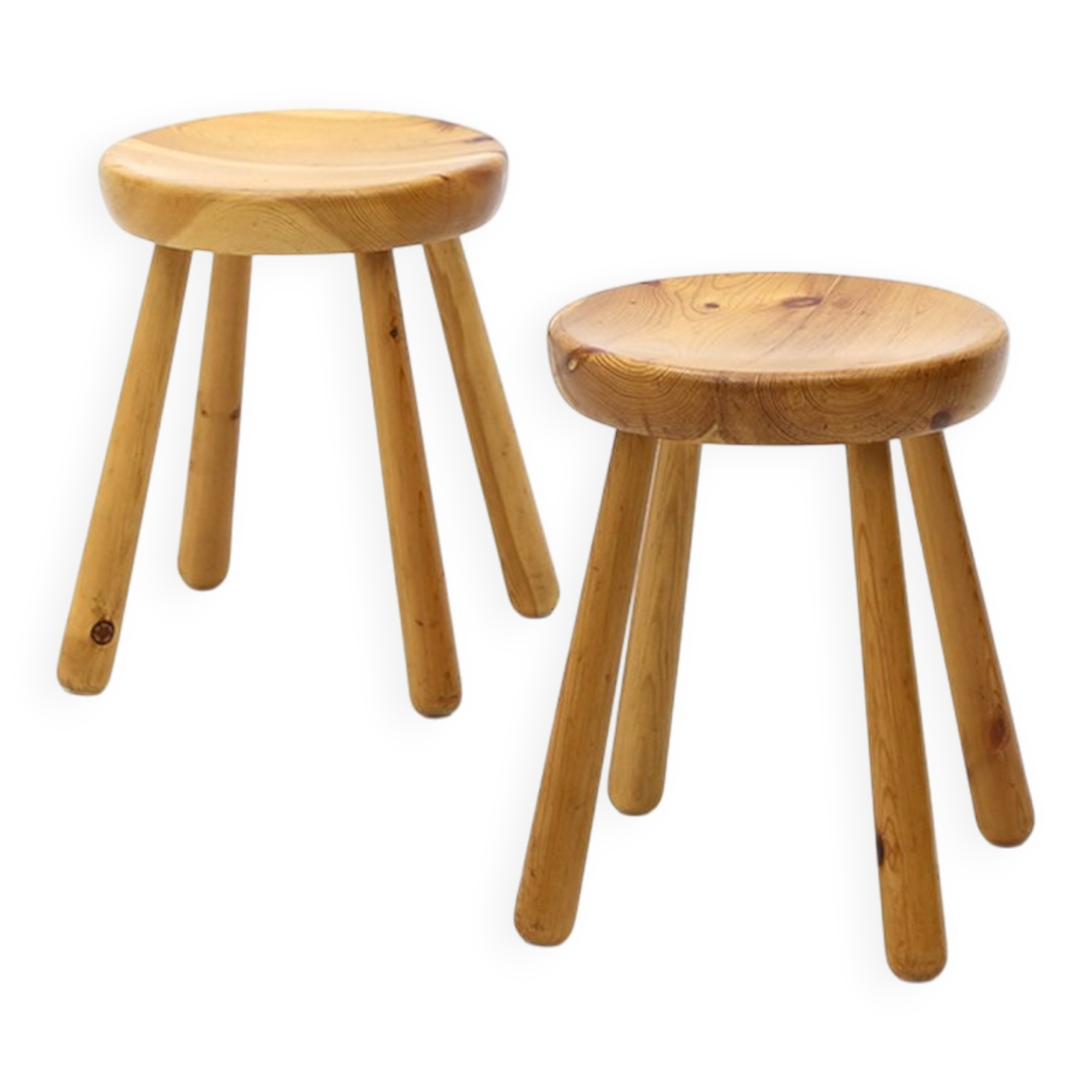 Solid pine stool, 1960s