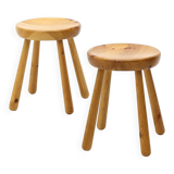 Solid pine stool, 1960s
