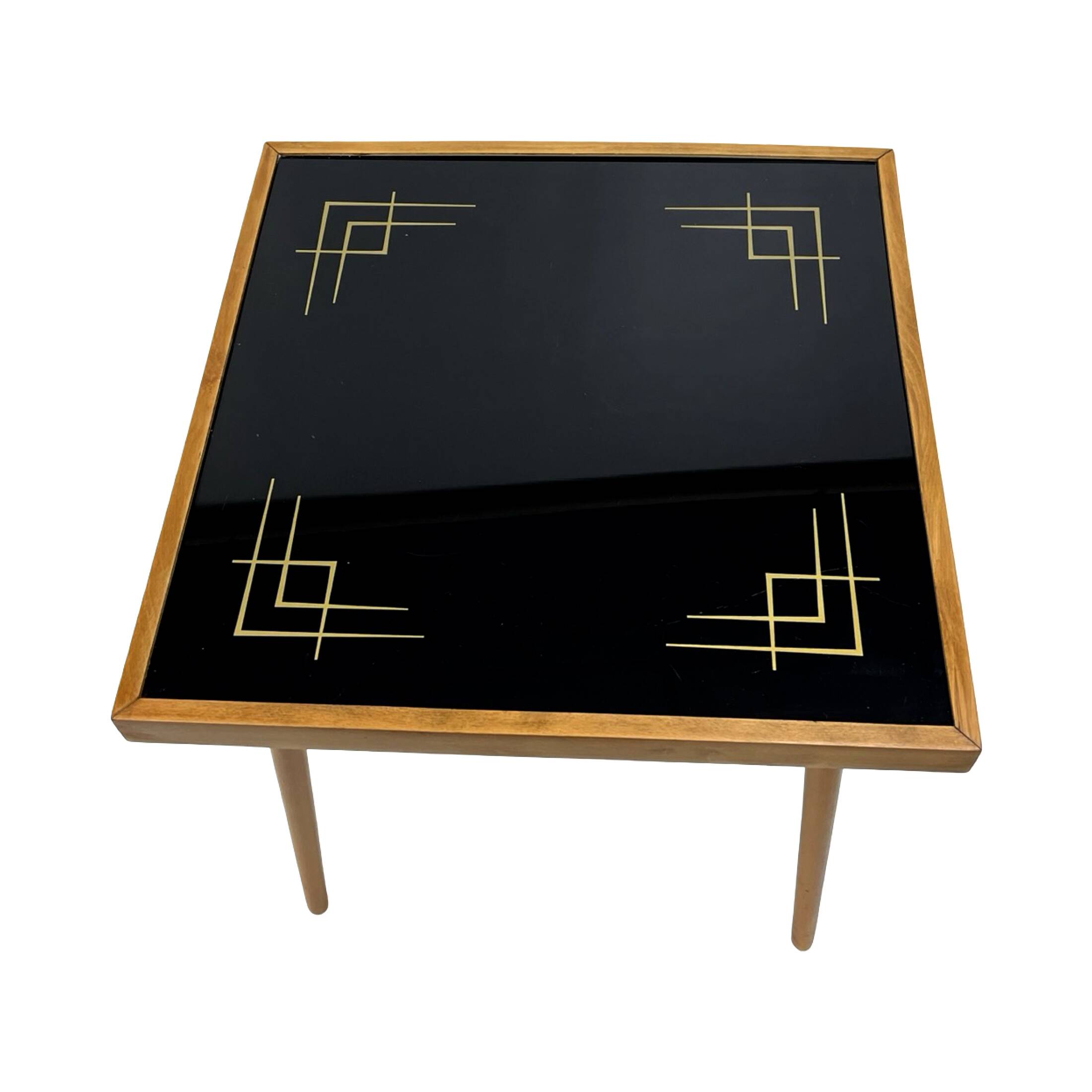 Alfred Busch coffee table, Germany 1960s, glass & beech wood