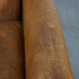 Set of 2 Large Vintage Sheepskin Leather Armchairs