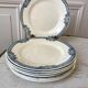 set of 8 dessert plates Terre de Fer Salins model Jumièges late nineteenth