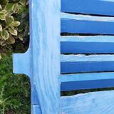 Small blue shutter L75xH101cm with louvers