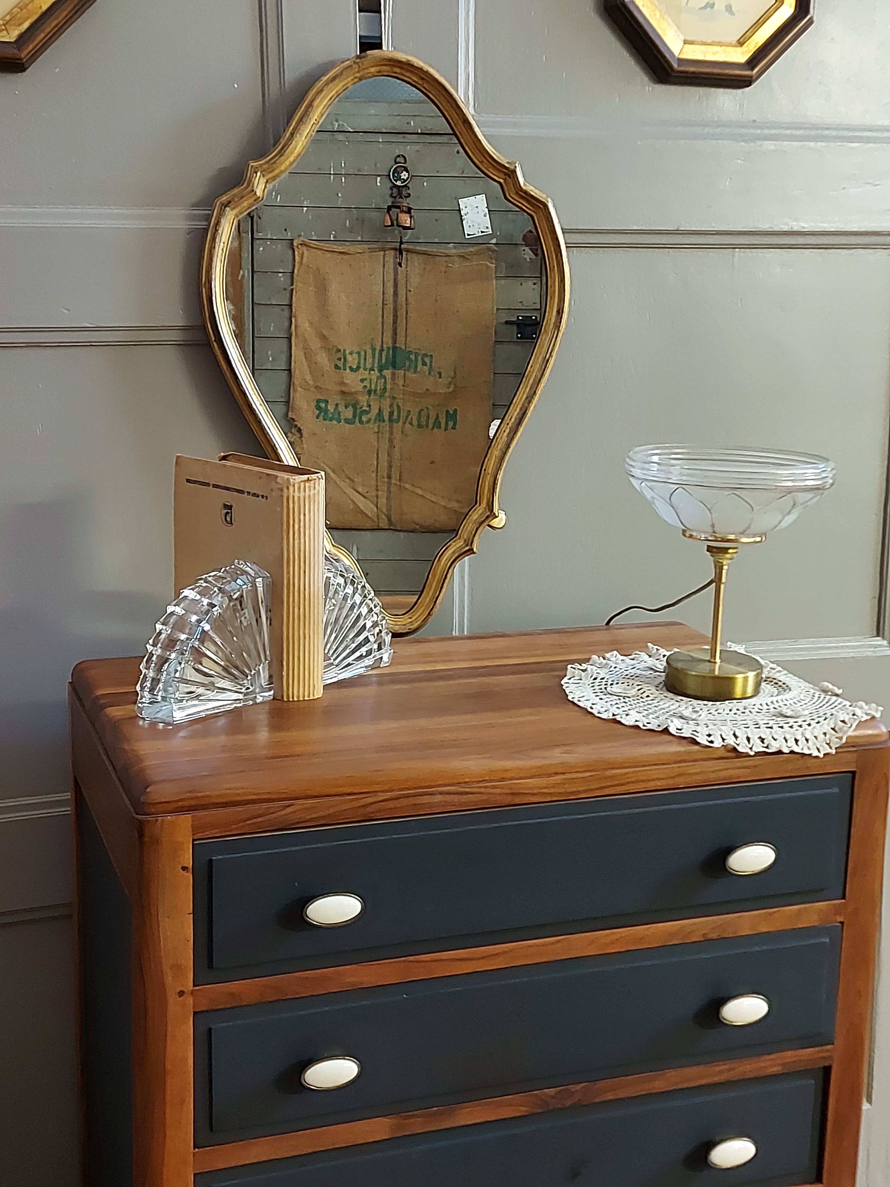 Baroque mirror 60s - 65x38cm
