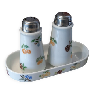 Service salière et poivrière en porcelaine