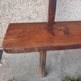 Brutalist bench solid wood 200 cm vintage French 50-60
