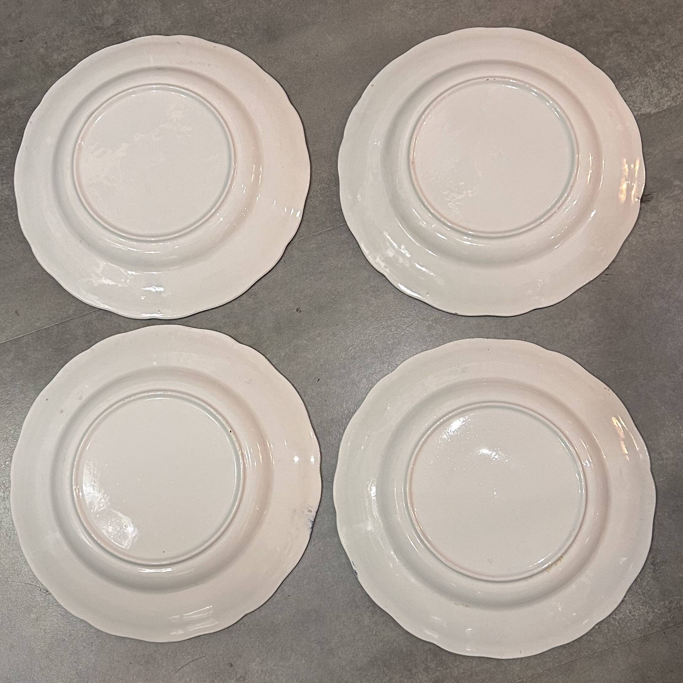 Set of 4 flat PB advertising plates