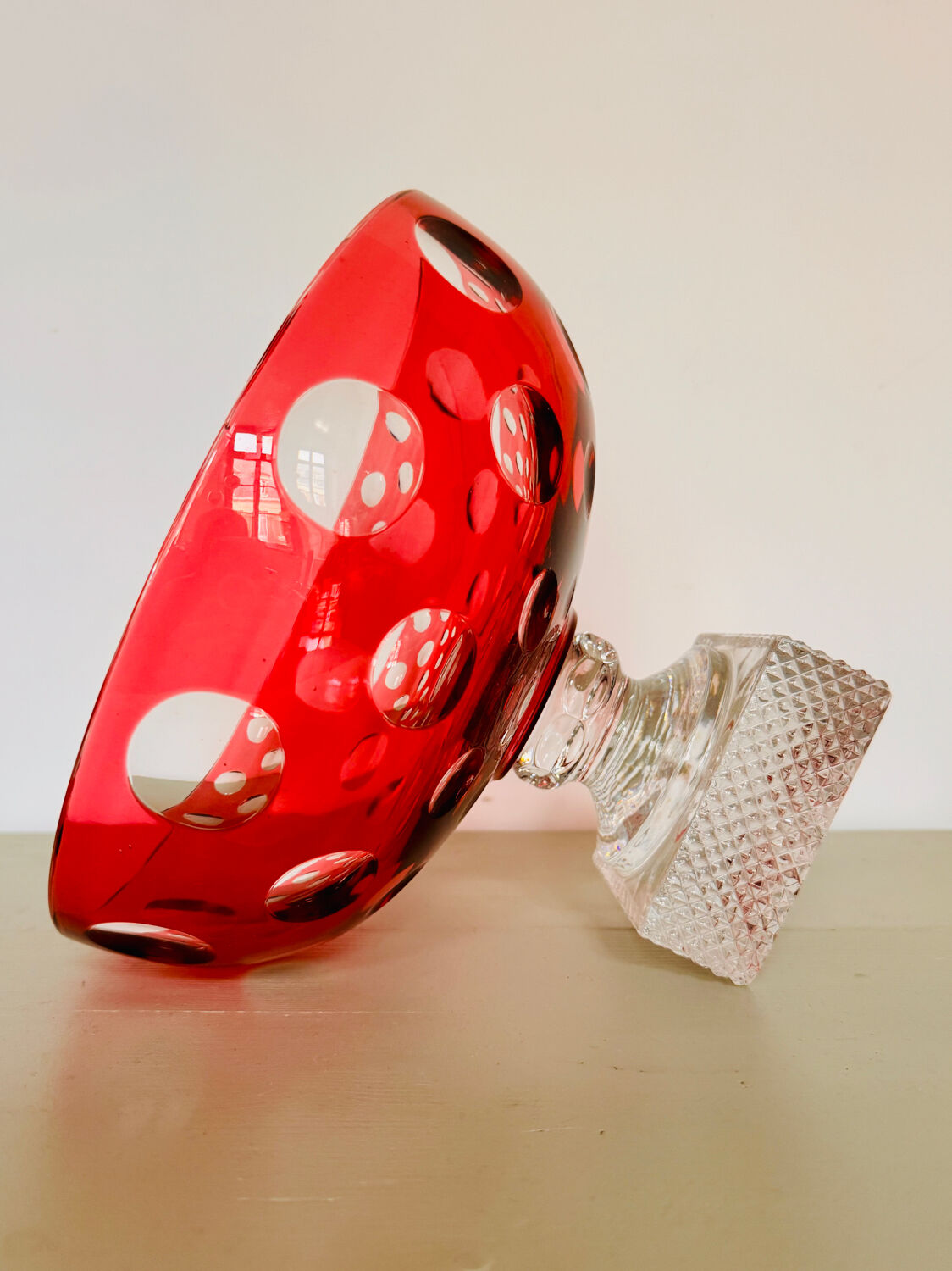 Large crystal bowl on a pedestal from Paris