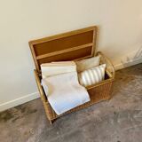 Braided rattan chest