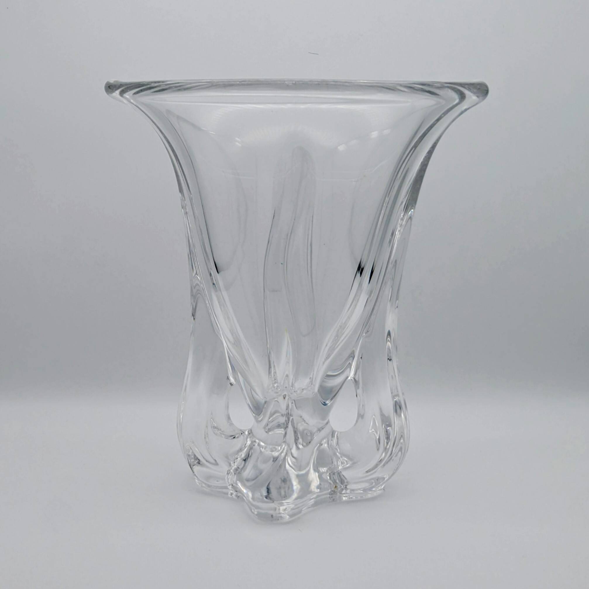 Large Pressed-Moulded Glass Vase "Swan" - Art Deco Style