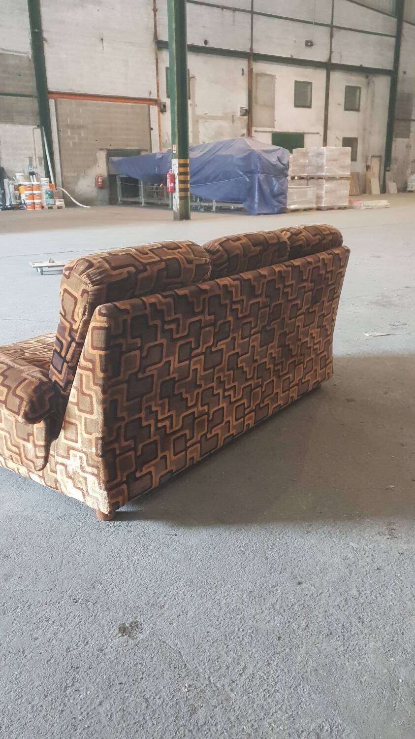 1970s velvet convertible sofa