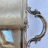 Old flat tray of service Christofle model rockeries silver metal