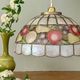 Vintage mother-of-pearl and brass pendant lampshade with fruit decorations