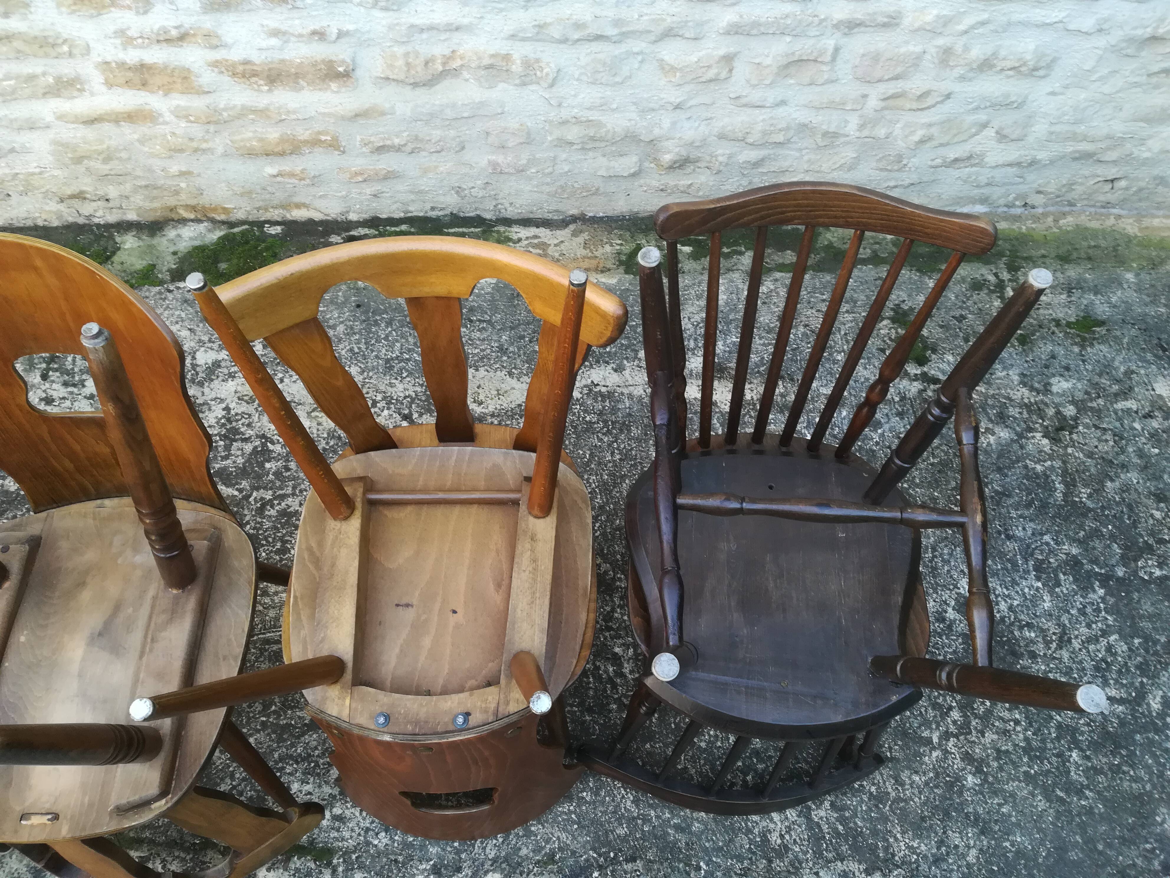 Mismatched bistro chairs