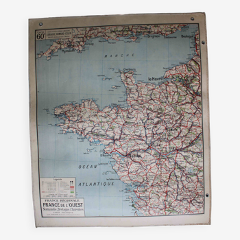 Affiche carte France de l’Ouest