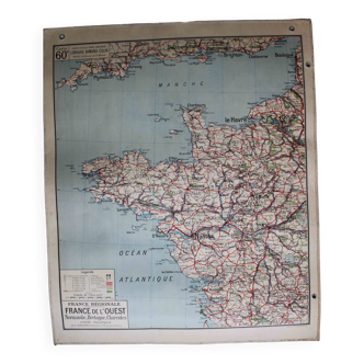 Affiche carte France de l’Ouest