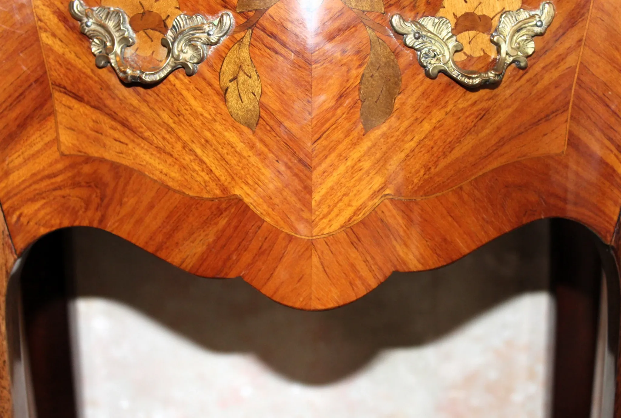 Louis XV style bedside table in marquetry rosewood