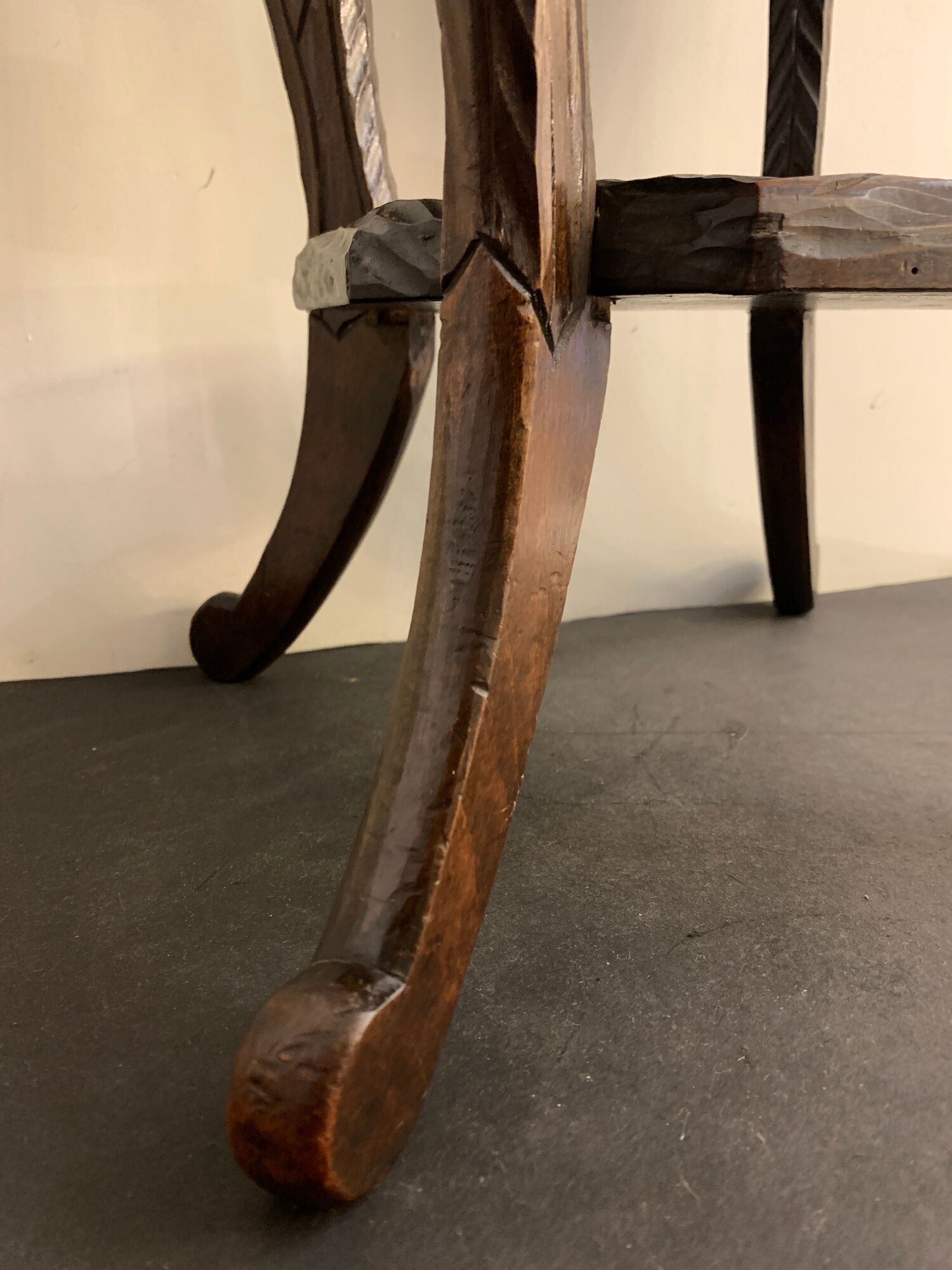 Japanese side table, carved wood, Liberty of London, 1900