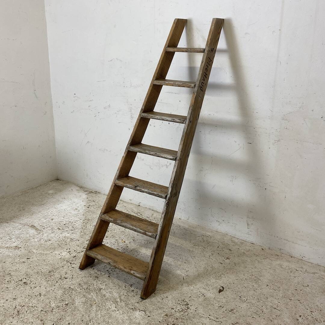 Vintage solid wood workshop ladder
