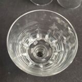 10 verres à pied à porto en cristal - XXème