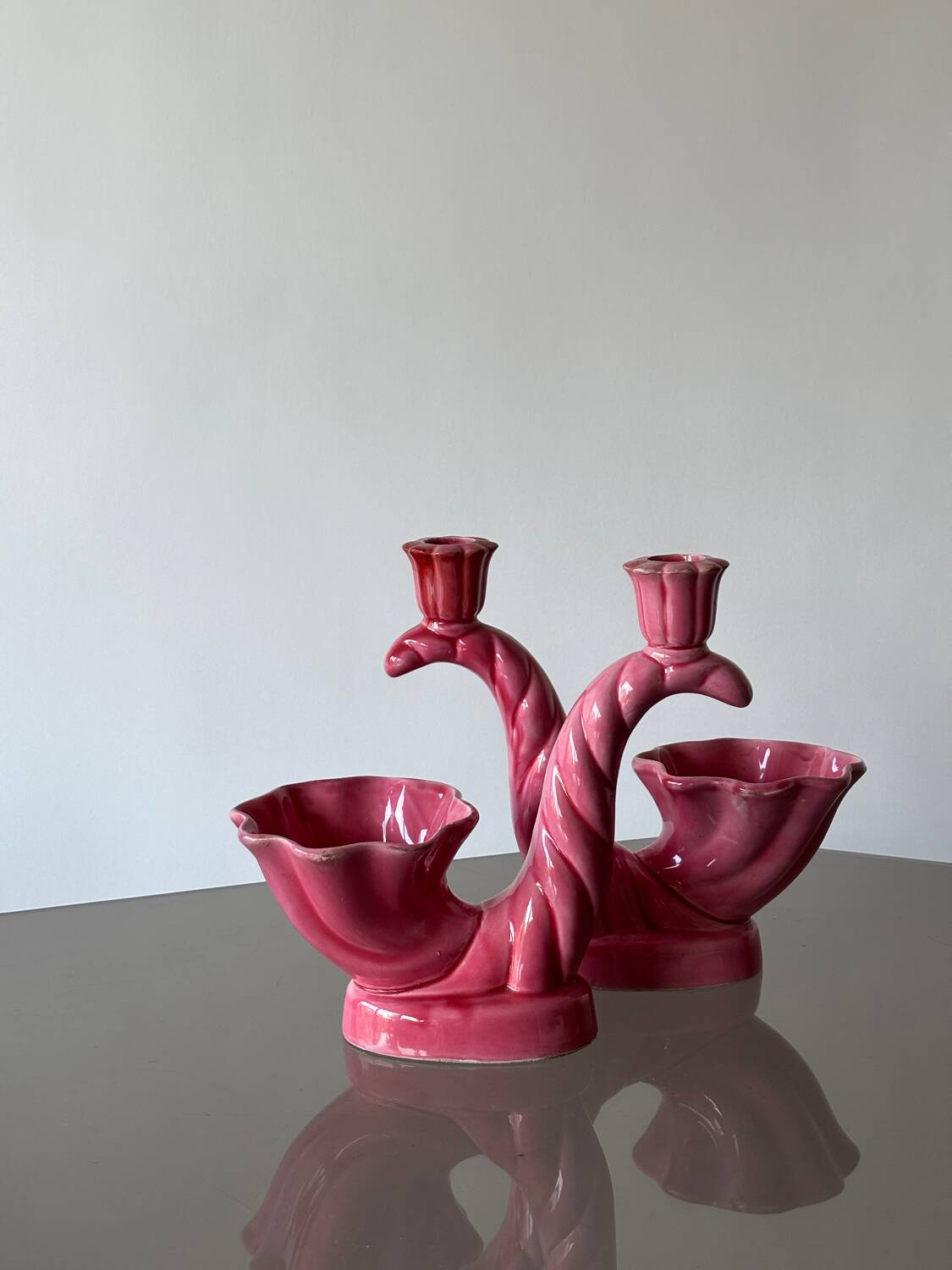 2 vintage Vallauris candlesticks