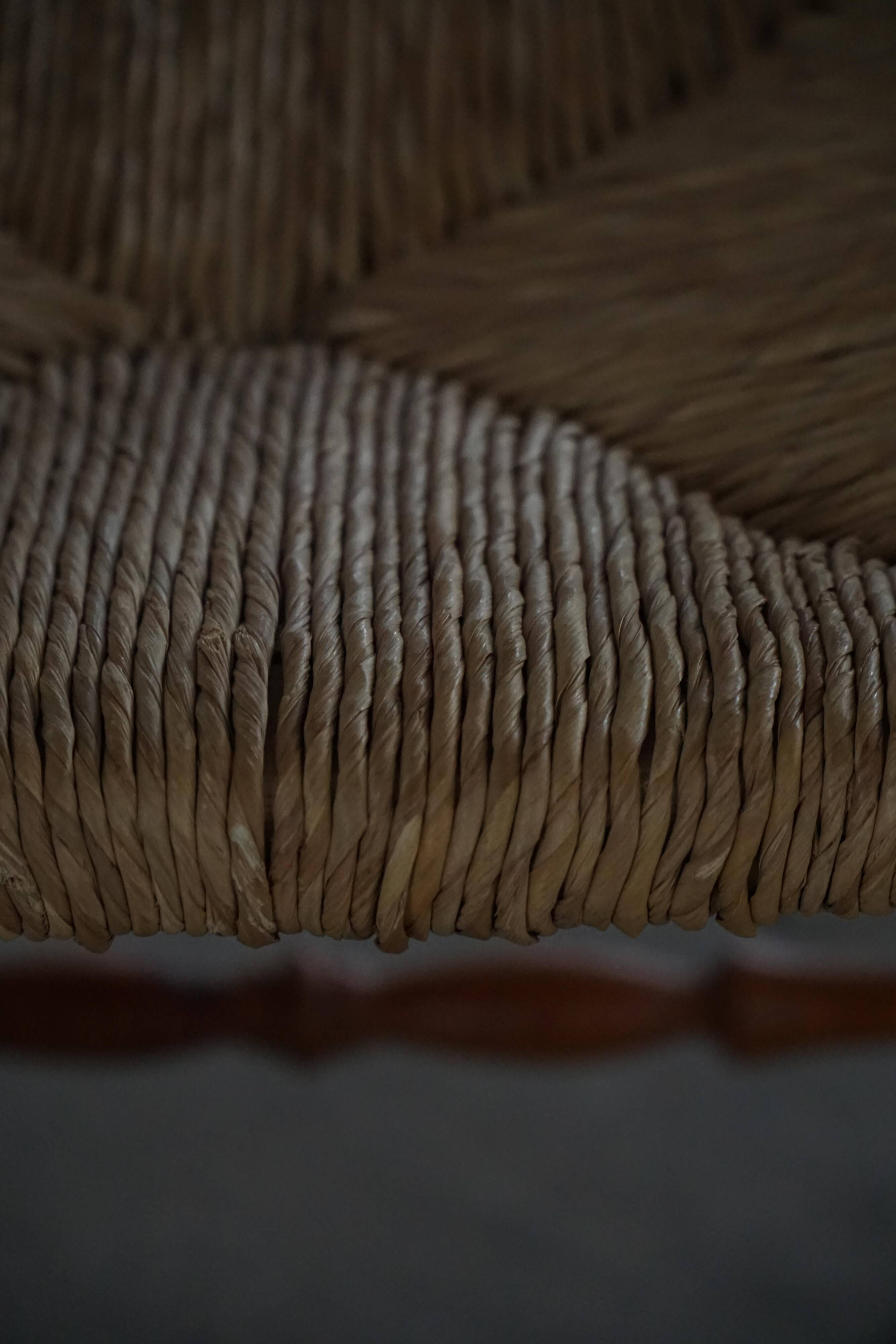 Set of 6 modern French brutalist chairs, in the style of Charles Dudouyt, made in the 1960s.