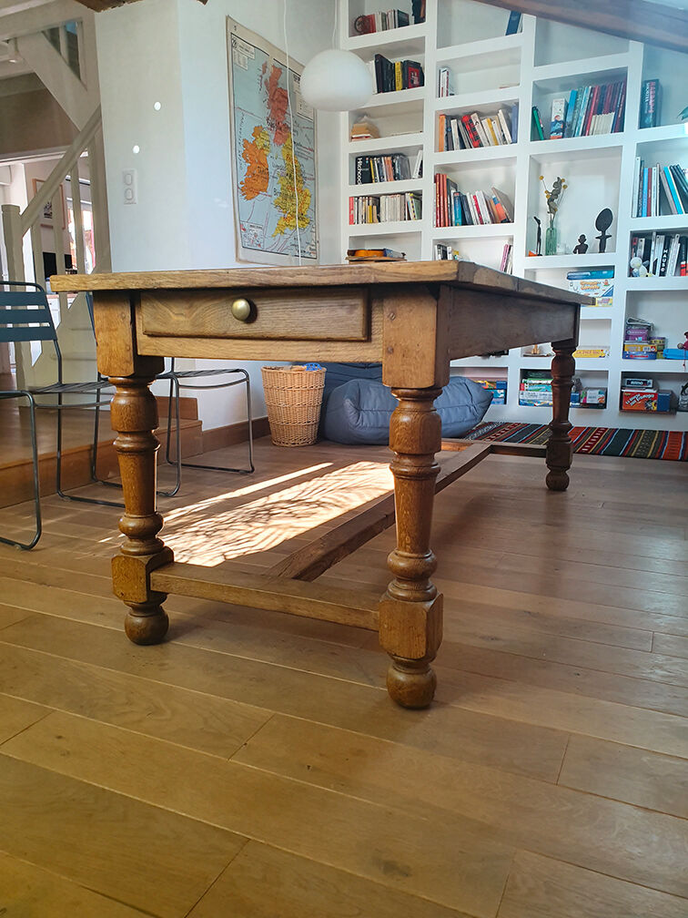 Table ancienne de ferme en chêne 8-10 personnes