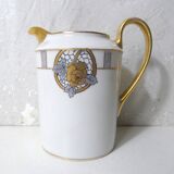 Limoges Ribes porcelain tea and coffee service, gold, silver, iridescent mother-of-pearl, Art Deco