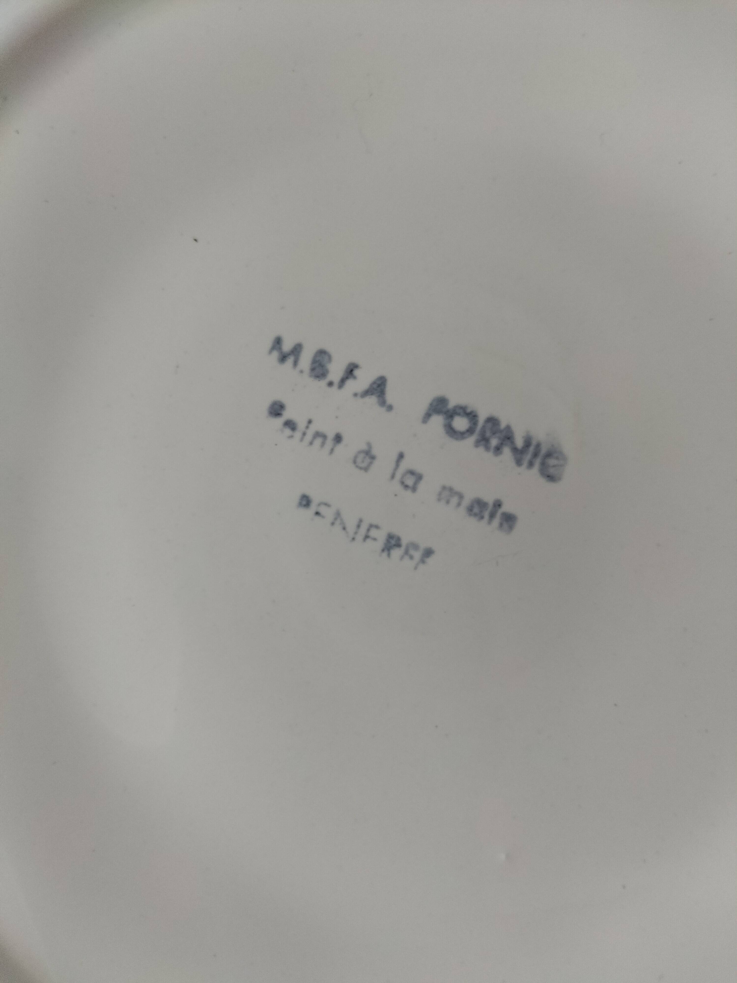 Set of oyster plates MBFA Pornic model Penerff, 1960s-70s.