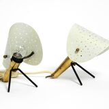 Pair of Mid Century Modern metal brass table and wall lamps by Ernest Igl