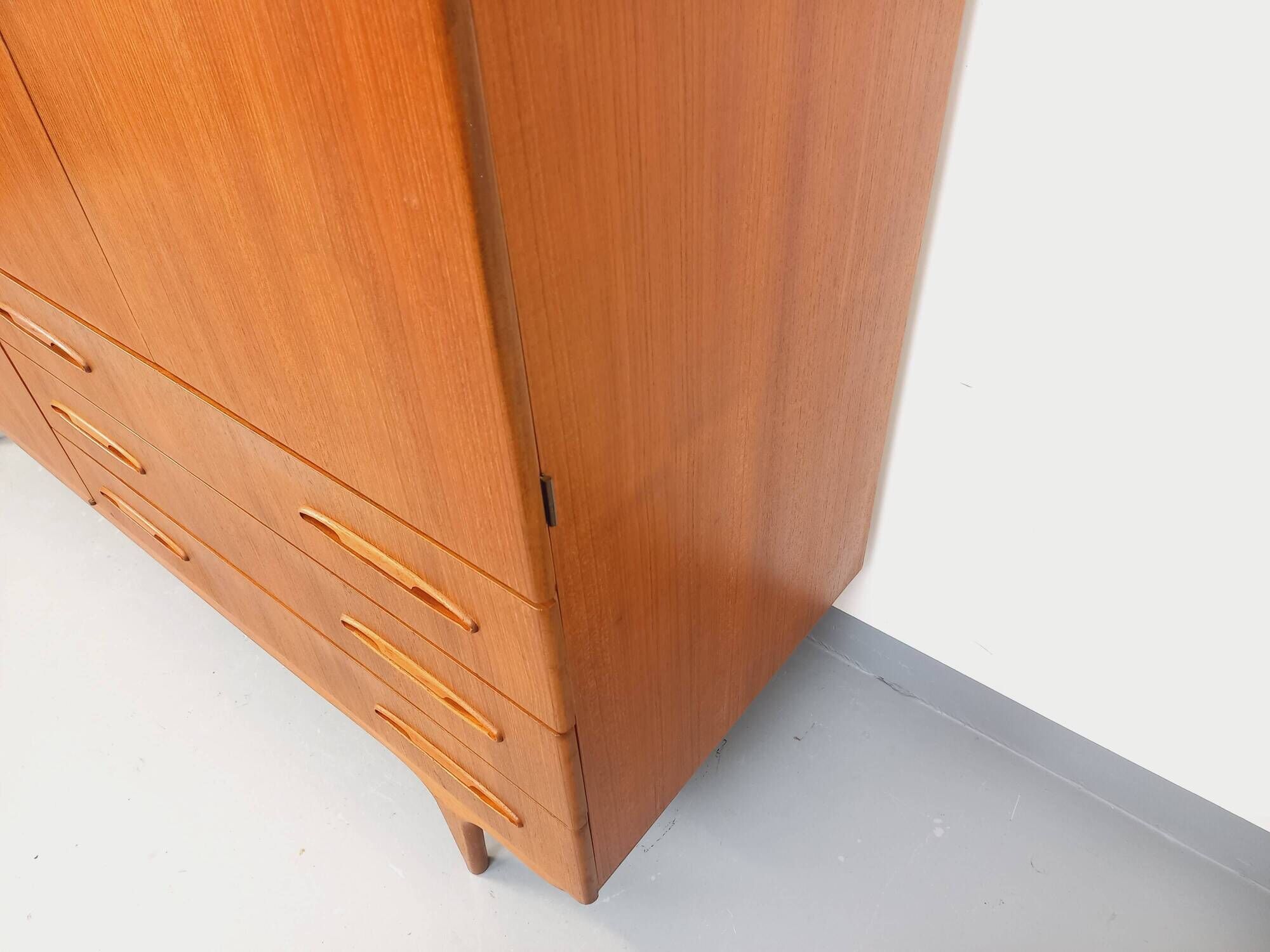 Vintage Scandinavian teak wardrobe from the 1960s.