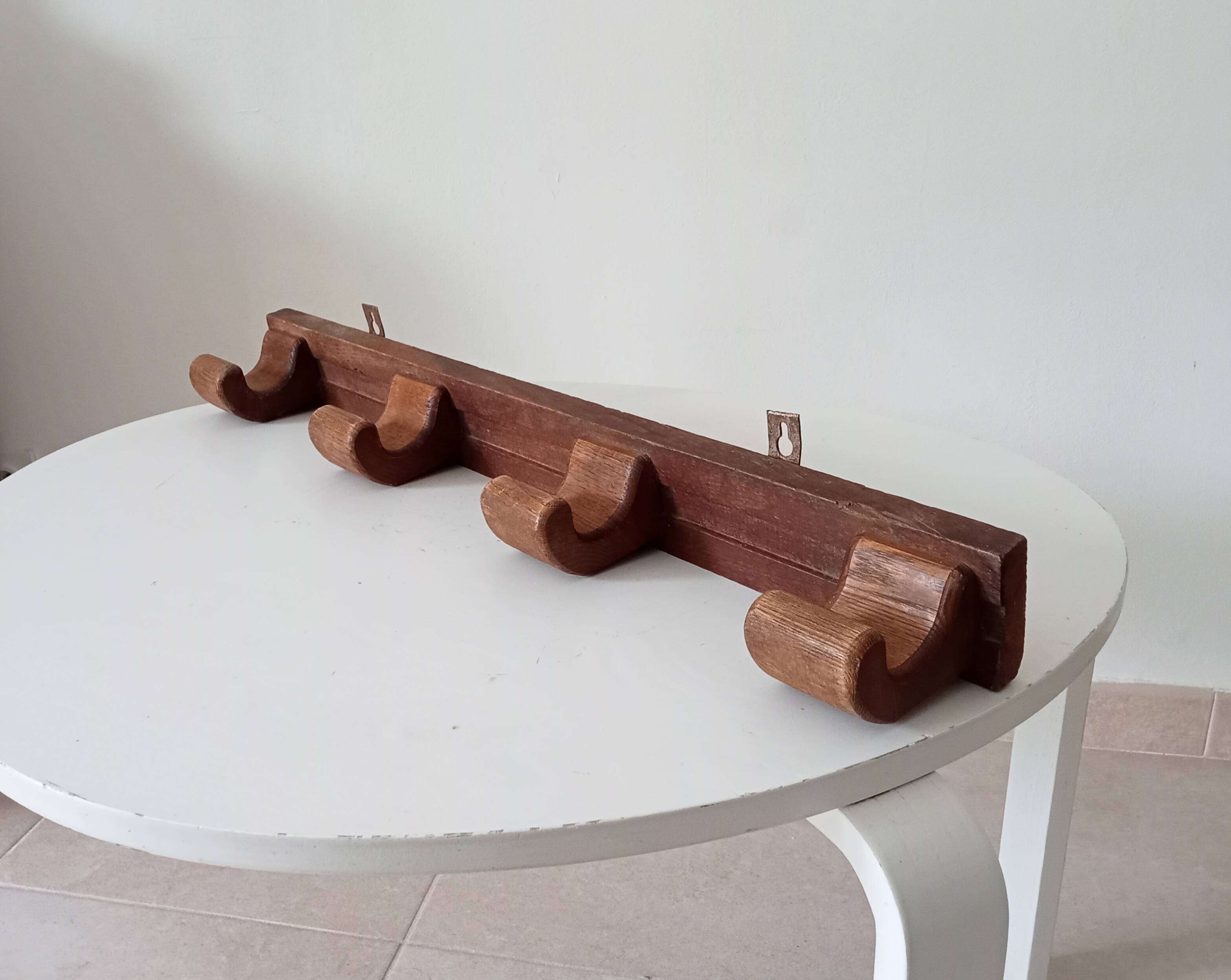 Antique wall coat rack folk art