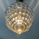 Antique crystal basket chandelier with pendants