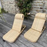Deux chaises de jardin en rotin