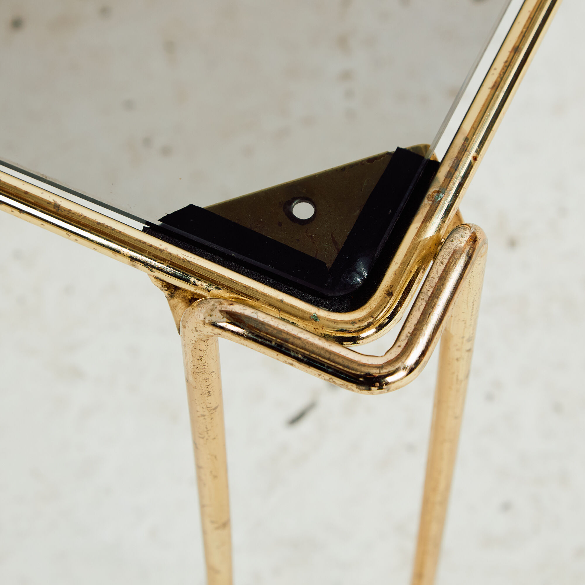 Metal and glass coffee table