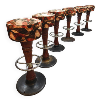 Tabourets de bar vintage français Art Déco 'Impression graphique'