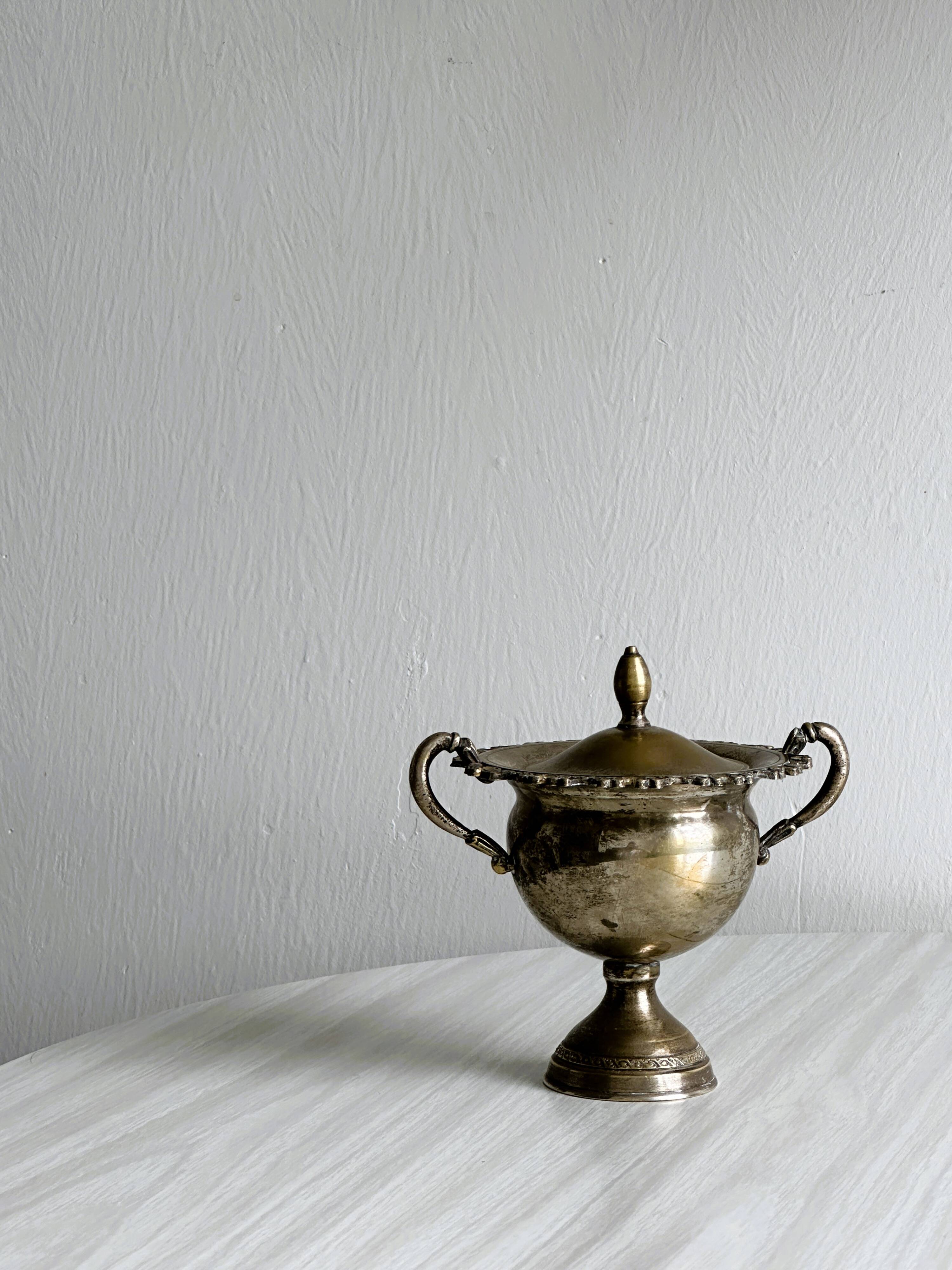 Antique silver-plated sugar bowl