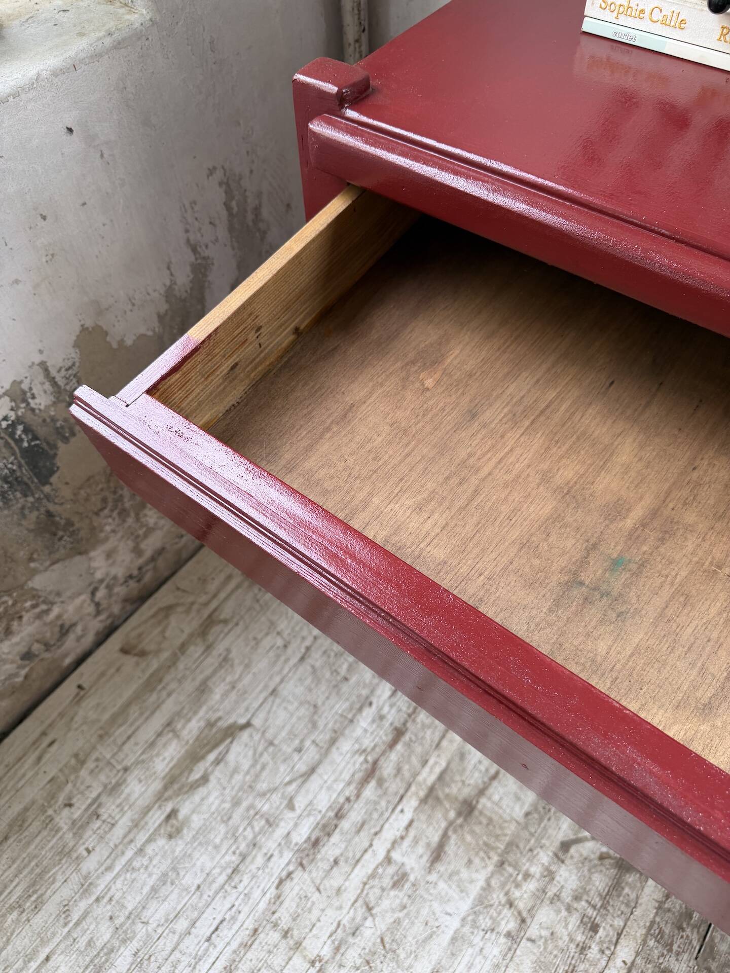 Red lacquered enfilade 1970 160cm