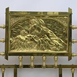 Lit double Art nouveau en laiton italien, début des années 1900