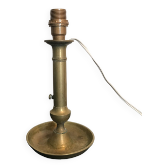Old electrified copper candle holder
